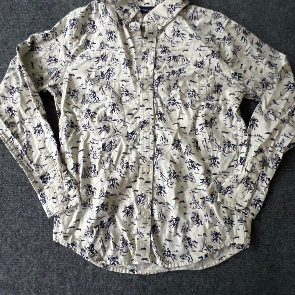 Janie and Jack Boys cotton Flannel button up shirt size 8 cowboys